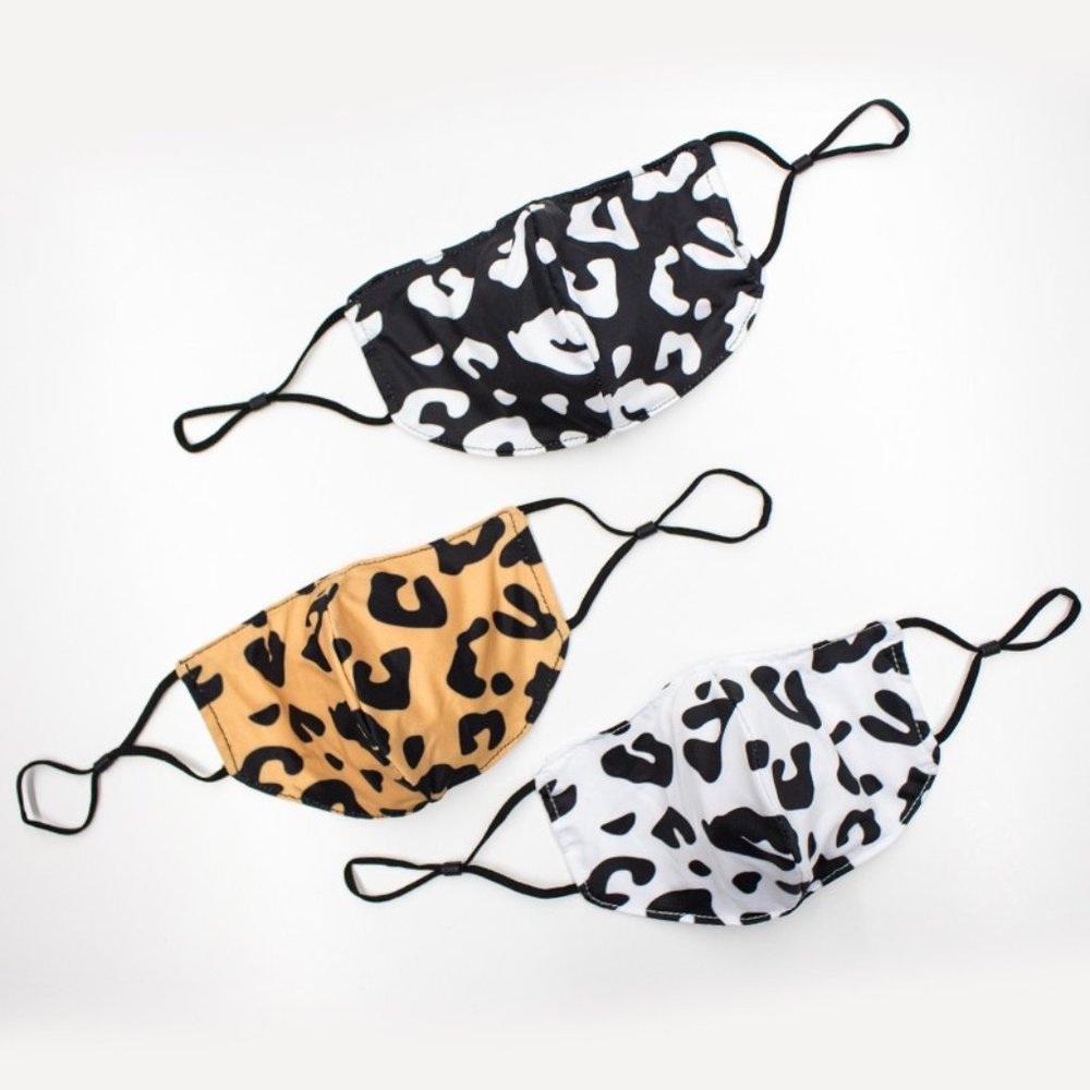Set of 3 Leopard Fashion Face Masks
